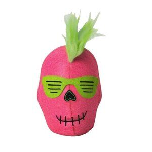 Punk Rocker 6" Pink Skull Felt Decorative Plush Sculpture